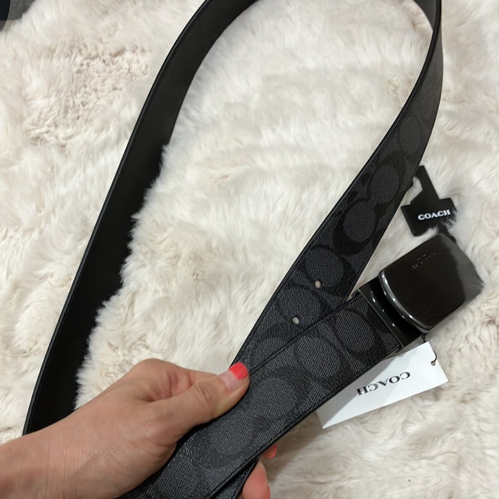 Coach Plaque Buckle Cut To Size Reversible Belt, 38 Mm No. 91286 black&c… - Picture 8 of 8